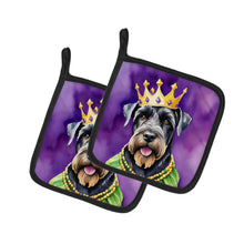 Load image into Gallery viewer, Giant Schnauzer King of Mardi Gras Pot Holders - Set of 2 Decorative Kitchen Helpers | Made in the USA