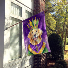 Load image into Gallery viewer, Golden Retriever King of Mardi Gras House Flag