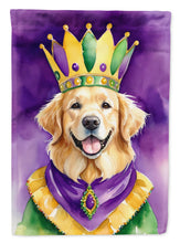 Load image into Gallery viewer, Golden Retriever King of Mardi Gras House Flag
