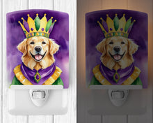 Load image into Gallery viewer, Golden Retriever King of Mardi Gras Ceramic Night Light