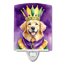 Load image into Gallery viewer, Golden Retriever King of Mardi Gras Ceramic Night Light