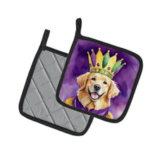 Load image into Gallery viewer, Golden Retriever King of Mardi Gras Pot Holders - Set of 2 Decorative Kitchen Helpers | Made in the USA