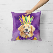 Load image into Gallery viewer, Golden Retriever King of Mardi Gras Throw Pillow