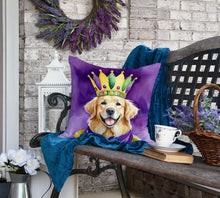 Load image into Gallery viewer, Golden Retriever King of Mardi Gras Throw Pillow