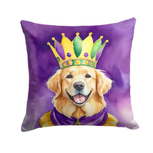 Load image into Gallery viewer, Golden Retriever King of Mardi Gras Throw Pillow