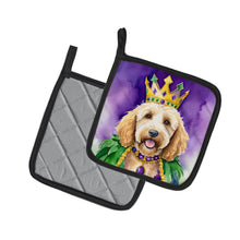 Load image into Gallery viewer, Goldendoodle King of Mardi Gras Pot Holders - Set of 2 Decorative Kitchen Helpers | Made in the USA