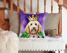 Load image into Gallery viewer, Goldendoodle King of Mardi Gras Throw Pillow - 14x14 Decorative Pillow – Art for Your Home &amp; Patio