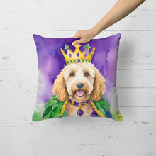 Load image into Gallery viewer, Goldendoodle King of Mardi Gras Throw Pillow
