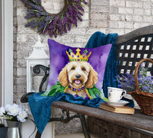Load image into Gallery viewer, Goldendoodle King of Mardi Gras Throw Pillow