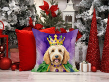 Load image into Gallery viewer, Goldendoodle King of Mardi Gras Throw Pillow