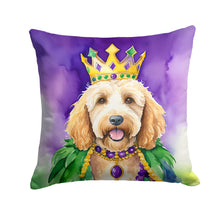 Load image into Gallery viewer, Goldendoodle King of Mardi Gras Throw Pillow