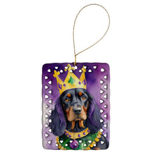 Load image into Gallery viewer, Gordon Setter King of Mardi Gras Porcelain Ornament