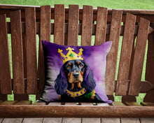 Load image into Gallery viewer, Gordon Setter King of Mardi Gras Throw Pillow - 14x14 Decorative Pillow – Art for Your Home &amp; Patio