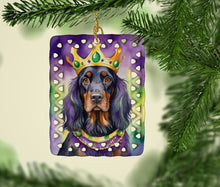 Load image into Gallery viewer, Gordon Setter King of Mardi Gras Porcelain Ornament
