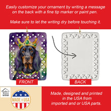 Load image into Gallery viewer, Gordon Setter King of Mardi Gras Porcelain Ornament