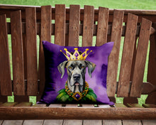 Load image into Gallery viewer, Great Dane King of Mardi Gras Throw Pillow - 14x14 Decorative Pillow – Art for Your Home &amp; Patio