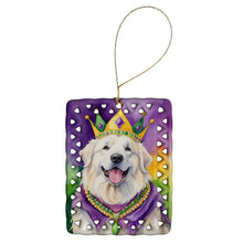 Load image into Gallery viewer, Great Pyrenees King of Mardi Gras Porcelain Ornament