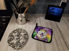 Load image into Gallery viewer, Great Pyrenees King of Mardi Gras Pot Holders - Set of 2 Decorative Kitchen Helpers | Made in the USA