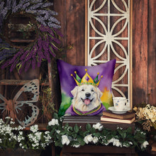 Load image into Gallery viewer, Great Pyrenees King of Mardi Gras Throw Pillow - 14x14 Decorative Pillow – Art for Your Home &amp; Patio