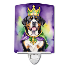 Load image into Gallery viewer, Greater Swiss Mountain Dog King of Mardi Gras Ceramic Night Light
