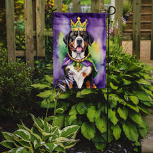 Load image into Gallery viewer, Greater Swiss Mountain Dog King of Mardi Gras Garden Flag - Vibrant Dog-Themed Yard Decor by Caroline's Treasures