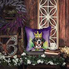 Load image into Gallery viewer, Greater Swiss Mountain Dog King of Mardi Gras Throw Pillow