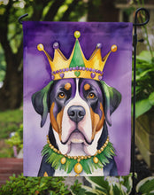 Load image into Gallery viewer, Greater Swiss Mountain Dog King of Mardi Gras Garden Flag - Vibrant Dog-Themed Yard Decor by Caroline's Treasures