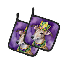 Load image into Gallery viewer, Greyhound King of Mardi Gras Pot Holders - Set of 2 Decorative Kitchen Helpers | Made in the USA