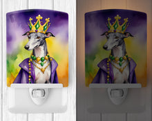 Load image into Gallery viewer, Greyhound King of Mardi Gras Ceramic Night Light