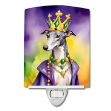 Load image into Gallery viewer, Greyhound King of Mardi Gras Ceramic Night Light