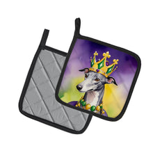 Load image into Gallery viewer, Greyhound King of Mardi Gras Pot Holders - Set of 2 Decorative Kitchen Helpers | Made in the USA