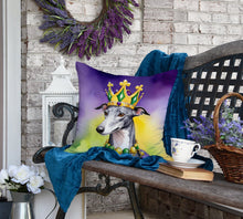 Load image into Gallery viewer, Greyhound King of Mardi Gras Throw Pillow