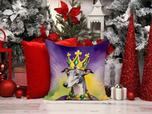 Load image into Gallery viewer, Greyhound King of Mardi Gras Throw Pillow