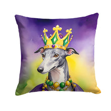 Load image into Gallery viewer, Greyhound King of Mardi Gras Throw Pillow