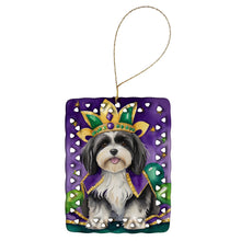 Load image into Gallery viewer, Havanese King of Mardi Gras Porcelain Ornament