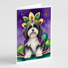 Load image into Gallery viewer, Havanese King of Mardi Gras Greeting Cards - Blank Note Cards – 8-Pack of Artist-Designed Cards with Envelopes