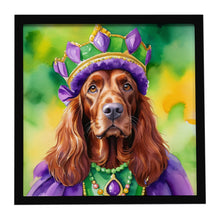 Load image into Gallery viewer, Irish Setter King of Mardi Gras Framed Metal Print