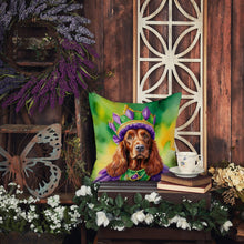 Load image into Gallery viewer, Irish Setter King of Mardi Gras Throw Pillow - 14x14 Decorative Pillow – Art for Your Home &amp; Patio
