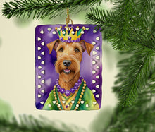Load image into Gallery viewer, Irish Terrier King of Mardi Gras Porcelain Ornament
