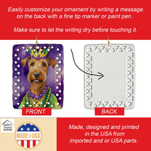 Load image into Gallery viewer, Irish Terrier King of Mardi Gras Porcelain Ornament