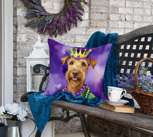 Load image into Gallery viewer, Irish Terrier King of Mardi Gras Throw Pillow