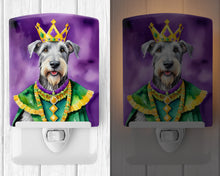 Load image into Gallery viewer, Irish Wolfhound King of Mardi Gras Ceramic Night Light