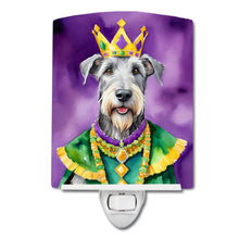 Load image into Gallery viewer, Irish Wolfhound King of Mardi Gras Ceramic Night Light