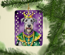 Load image into Gallery viewer, Irish Wolfhound King of Mardi Gras Porcelain Ornament