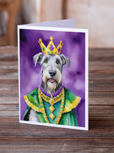Load image into Gallery viewer, Irish Wolfhound King of Mardi Gras Greeting Cards - Blank Note Cards – 8-Pack of Artist-Designed Cards with Envelopes