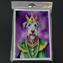 Load image into Gallery viewer, Irish Wolfhound King of Mardi Gras Greeting Cards - Blank Note Cards – 8-Pack of Artist-Designed Cards with Envelopes