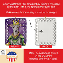 Load image into Gallery viewer, Italian Greyhound King of Mardi Gras Porcelain Ornament