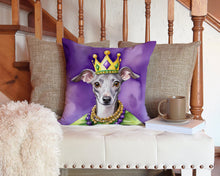 Load image into Gallery viewer, Italian Greyhound King of Mardi Gras Throw Pillow - 14x14 Decorative Pillow – Art for Your Home &amp; Patio