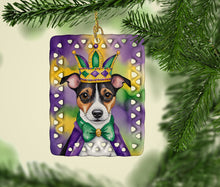 Load image into Gallery viewer, Jack Russell Terrier King of Mardi Gras Porcelain Ornament