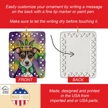Load image into Gallery viewer, Jack Russell Terrier King of Mardi Gras Porcelain Ornament